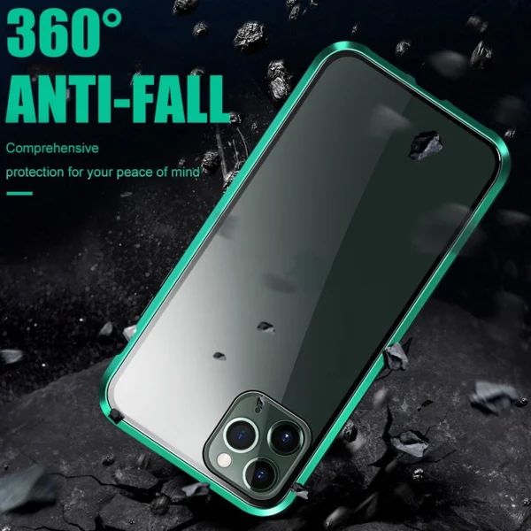 360 Metal Magnetic Adsorption Case For iPhone 13 12 11 Pro Max 13 Mini XS Max X XR 7 8 Plus SE 2020 Double-Sided Glass Cover-55