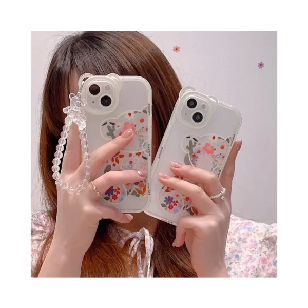 3D-Bear-Ear-Flower-Transparent-Hang-Phone-Chain-Silicone-Case-for-iphone-13-11-14-Pro-Max-12-XR-X-XS-Protective-Clear-Soft-Cover-2