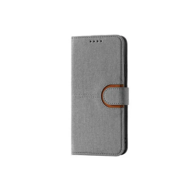 Galaxy-A12-PU-leather-wallet-case-canvas-finish-combined-grey–2