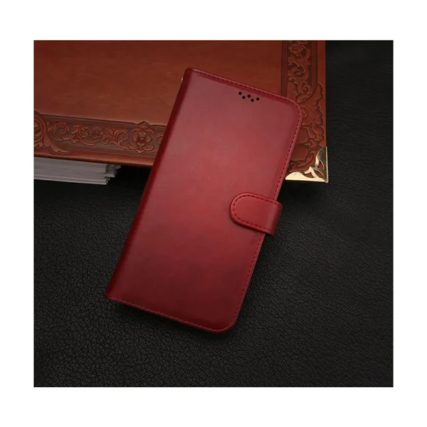 Galaxy-A12-PU-leather-wallet-case-wrist-strap-ID-card-red-3