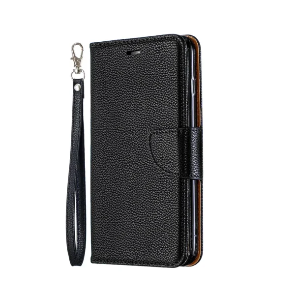 Galaxy-s20-FE-PU-leather-wallet-case-lichi-grain-finish-black-2