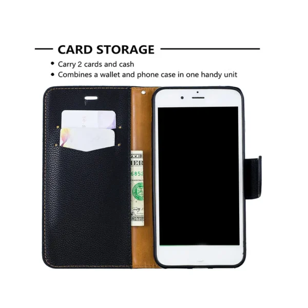 Galaxy-s20-FE-PU-leather-wallet-case-lichi-grain-finish-black-3