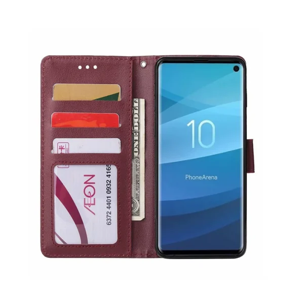 Galaxy-s21-Fe-5g-leather-wallet-case-silky-finish-3-card-1-pocket-wine–3