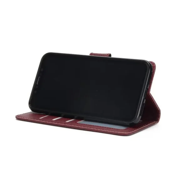 Galaxy-s21-Fe-5g-leather-wallet-case-silky-finish-3-card-1-pocket-wine–4