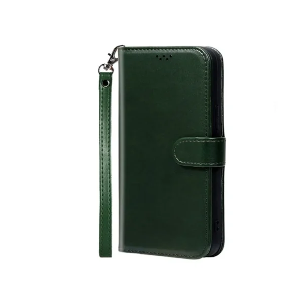 Oppo-A77-5G-PU-leather-wallet-case-wrist-strap-ID-card-green-4