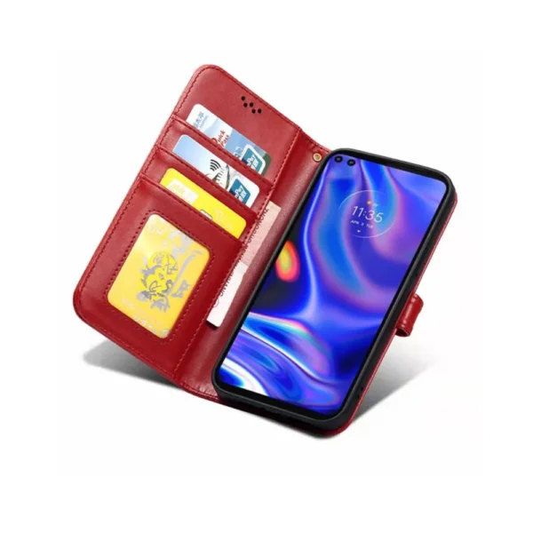 Oppo-A77-5G-PU-leather-wallet-case-wrist-strap-ID-card-red-2