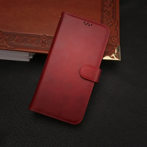 Oppo-A77-5G-PU-leather-wallet-case-wrist-strap-ID-card-red-3