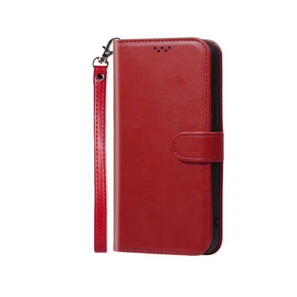Oppo-A77-5G-PU-leather-wallet-case-wrist-strap-ID-card-red-4