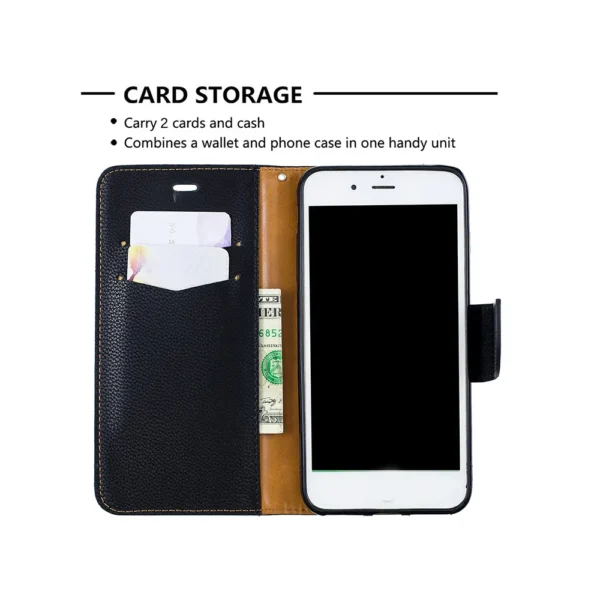 Samsung-Galaxy-s22-plus-PU-leather-wallet-case-lichi-grain-finish-black–3