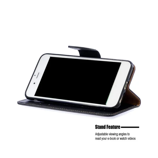 Samsung-Galaxy-s22-plus-PU-leather-wallet-case-lichi-grain-finish-black–4