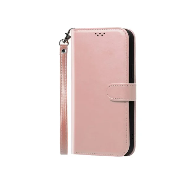 Samsung-galaxy-A13-PU-leather-wallet-case-wrist-strap-ID-card-rose-gold-2