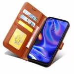 Samsung-galaxy-a04-PU-leather-wallet-case-wrist-strap-ID-card-orange-3
