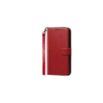 Samsung galaxy a04 PU leather wallet case wrist strap ID card red-1