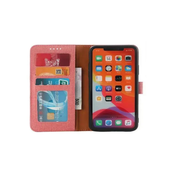 Samsung-galaxy-s22-ultra-PU-leather-wallet-case-canvas-finish-combined-pink-33