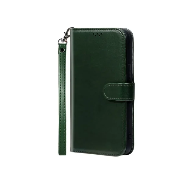 Samsung-galaxy-s22-ultra-PU-leather-wallet-case-wrist-strap-ID-card-green-2
