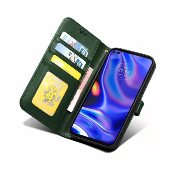 Samsung-galaxy-s22-ultra-PU-leather-wallet-case-wrist-strap-ID-card-green-4