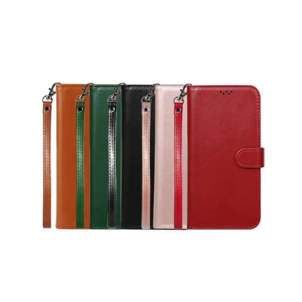 Samsung-galaxy-s22-ultra-PU-leather-wallet-case-wrist-strap-ID-card-orange-6