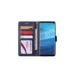 galaxy a04 leather wallet case silky finish 3 card 1 pocket navy-2