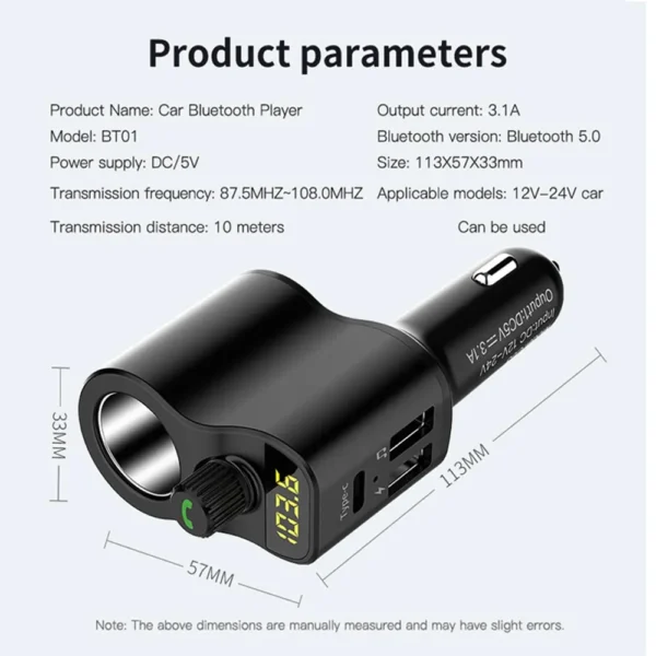 JaJaBor-FM-Transmitter-Bluetooth-5.0-Car-Kit-Handsfree-Car-Music-Player-Cigarette-Lighter-Socket-Splitter-Dual-USB-Car-Charger-333