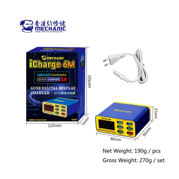 MECHANIC-iCharge-6M-QC-3.0-USB-Smart-Charge-Support-Fast-charging-With-LCD-Digital-Display-Multi-Port-Charger-For-Tablet-Phone-66